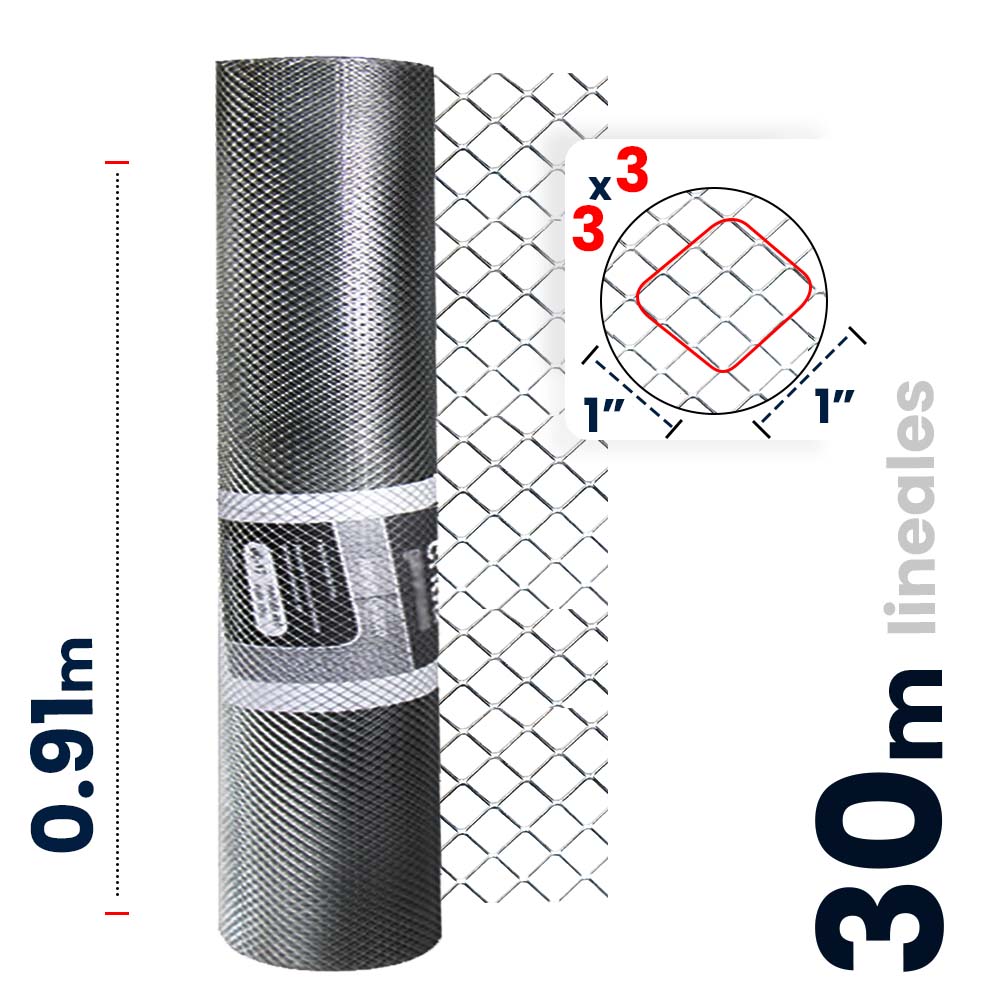 Malla Criba Nueva Generación Galvanizada Akron 60-53 | Medida 3x3 | Largo 10 m | Calibre 20