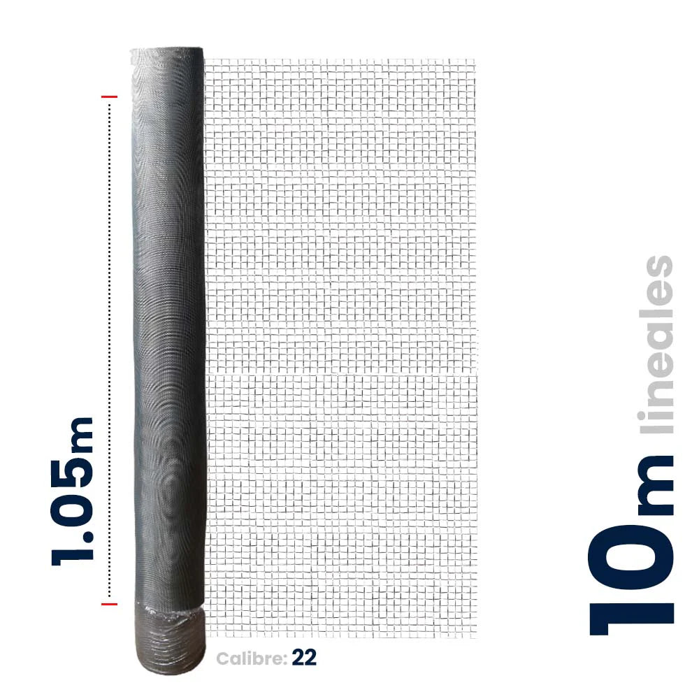 Malla Mosquitera Galvanizada Akron 62-34R | Medida 1.05x10m | Calibre 22