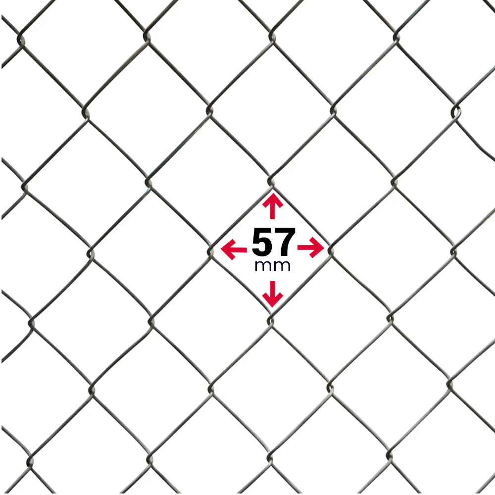 Malla Ciclónica Galvanizada de Acero Akron 62-64 | Medida 1.25x20m | Abertura 57mm | Calibre 11