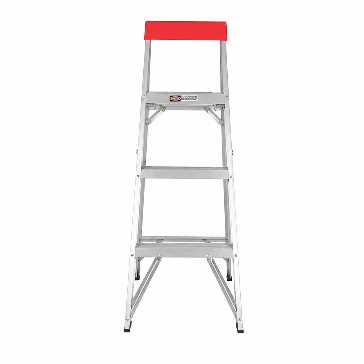 Escalera de Tijera Akron 77-10 | De Aluminio | Altura 1.15m | 3 Peldaños | Uso Comercial (Tipo III) con Plataforma y Porta Cubeta de Plástico