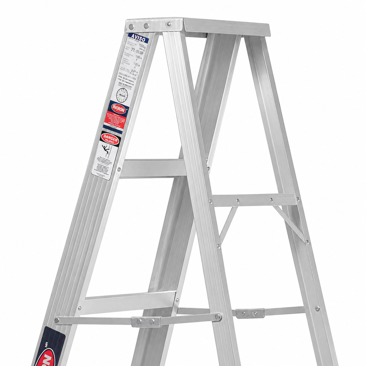 Escalera de Tijera 77-14SP | De Aluminio | Altura 1.44m | 4 Peldaños | Uso Comercial (Tipo III)
