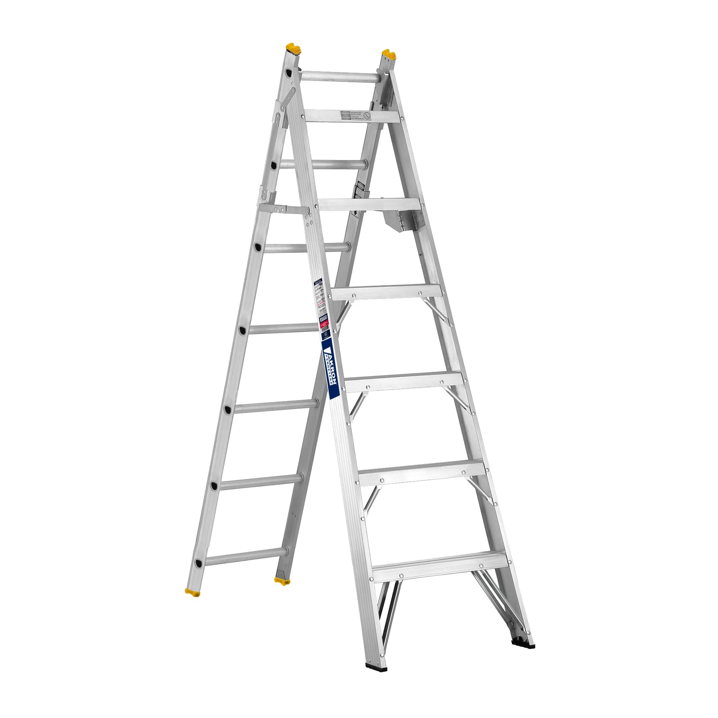 Escalera Convertible Akron 77-19 | De Aluminio | Tijera 1.99m | Extensión 3.30m | 13 Escalones | Uso Profesional | Tipo ll | Capacidad De Carga 175kg