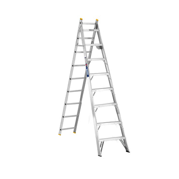 Escalera Convertible Akron 77-20 | De Aluminio | Tijera 2.61m | Extensión 4.25m | 17 Escalones | Uso Profesional | Tipo ll | Capacidad De Carga 175kg
