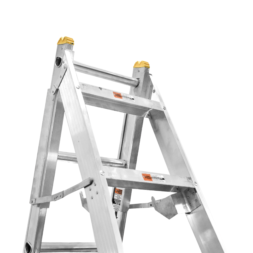 Escalera Convertible Akron 77-20 | De Aluminio | Tijera 2.61m | Extensión 4.25m | 17 Escalones | Uso Profesional | Tipo ll | Capacidad De Carga 175kg