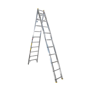 Escalera Convertible Akron 77-21 | De Aluminio | Tijera 3.18m | Extensión 5.50m | 21 Escalones | Uso Profesional | Tipo ll | Capacidad De Carga 175kg