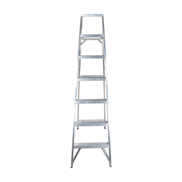 Escalera de Tijera Akron 77-79 | De Aluminio | Altura 2.01m | 6 Peldaños | Uso Comercial (Tipo III) con Porta Cubetas de Plástico