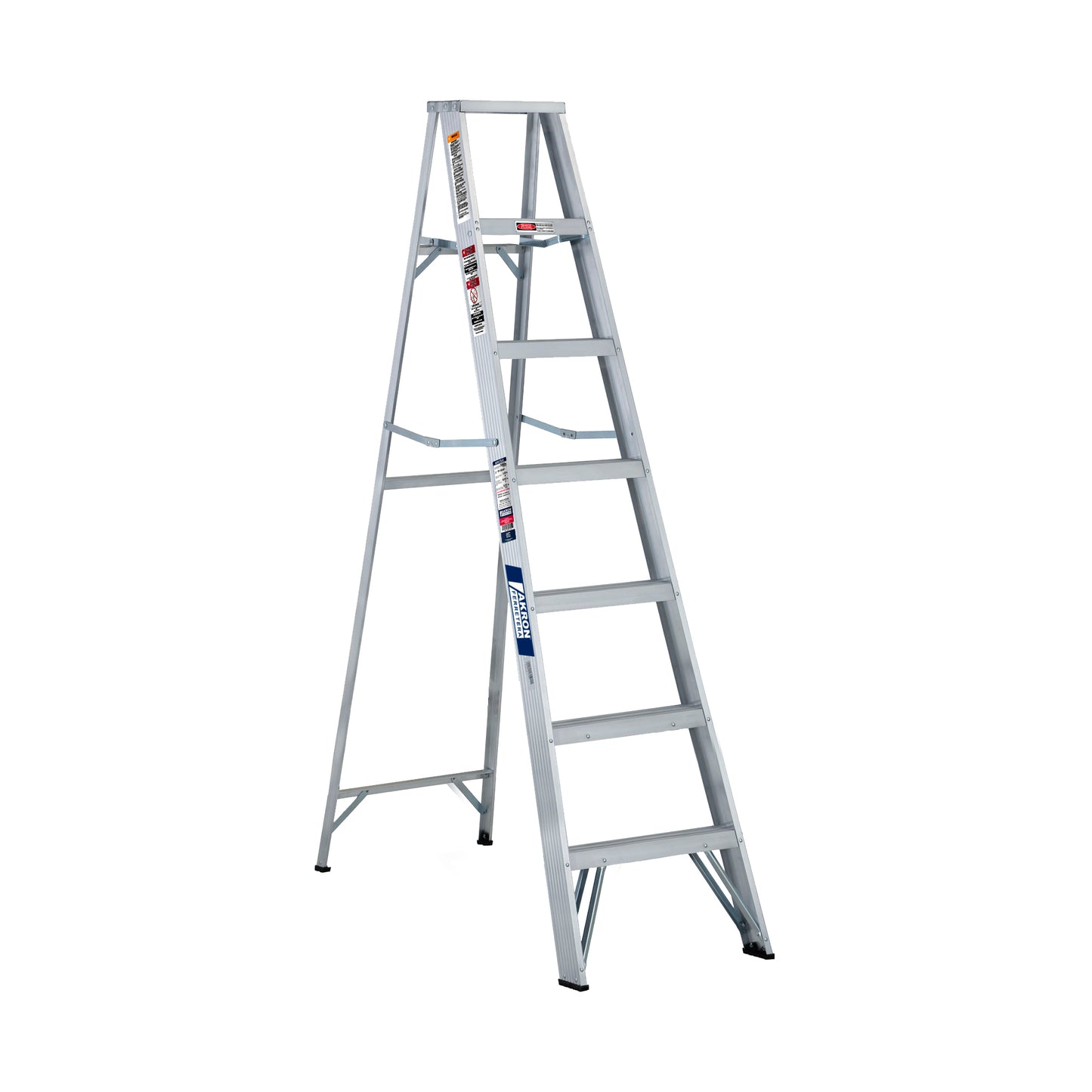 Escalera de Tijera Akron 77-79SP | De Aluminio | Altura 2.01m | 6 Peldaños | Uso Comercial (Tipo III)