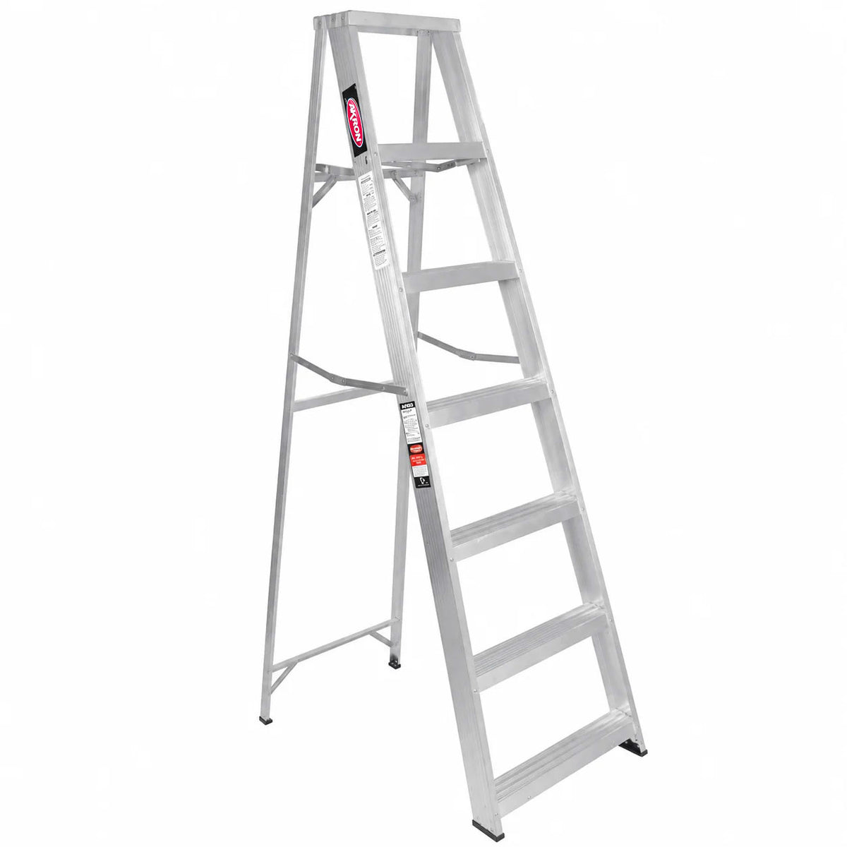 Escalera de Tijera Akron 77-79SP | De Aluminio | Altura 2.01m | 6 Peldaños | Uso Comercial (Tipo III)