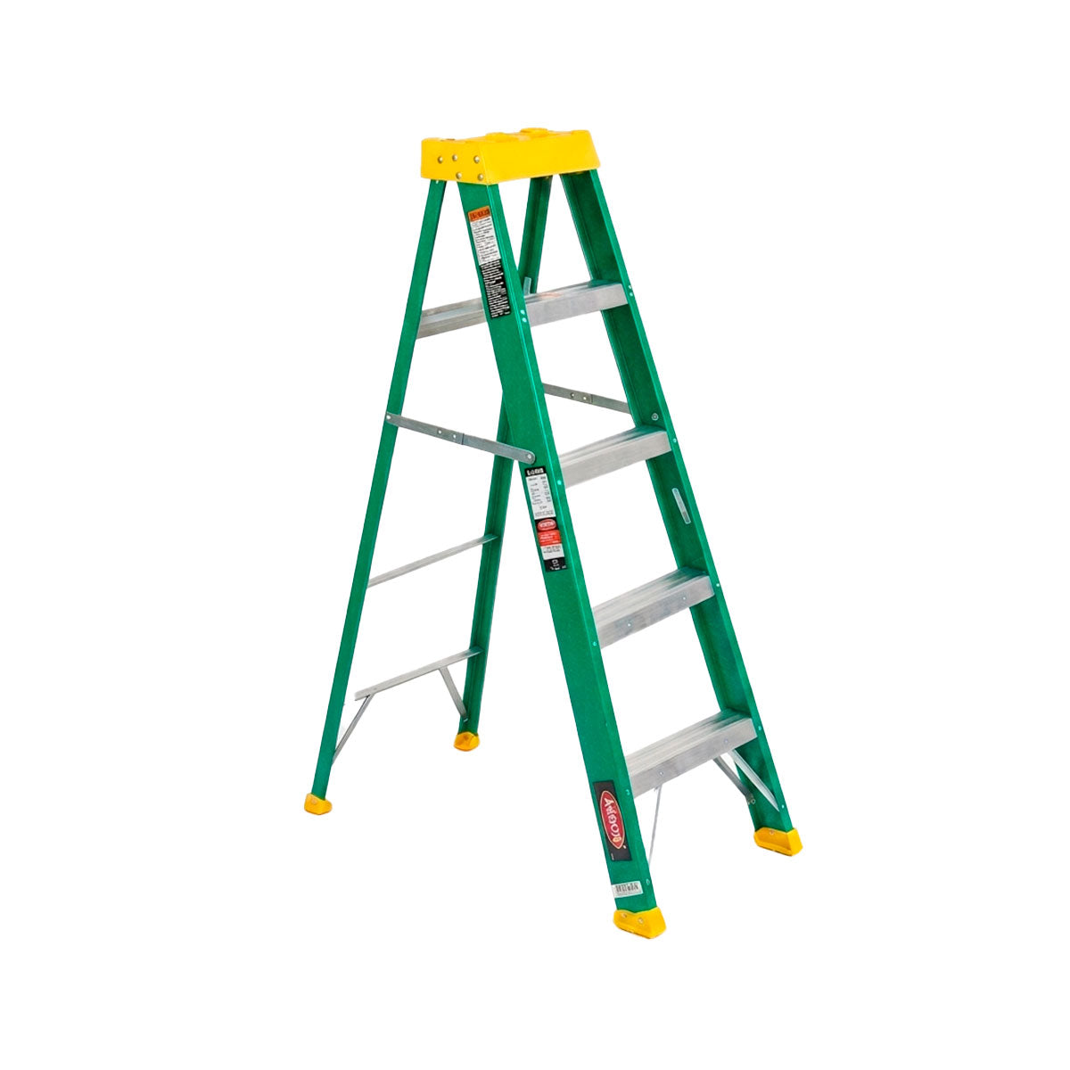 Escalera de Tijera Akron 77-88 | De Fibra de Vidrio | Altura 1.44m | 4 Peldaños | Uso Profesional (Tipo II)