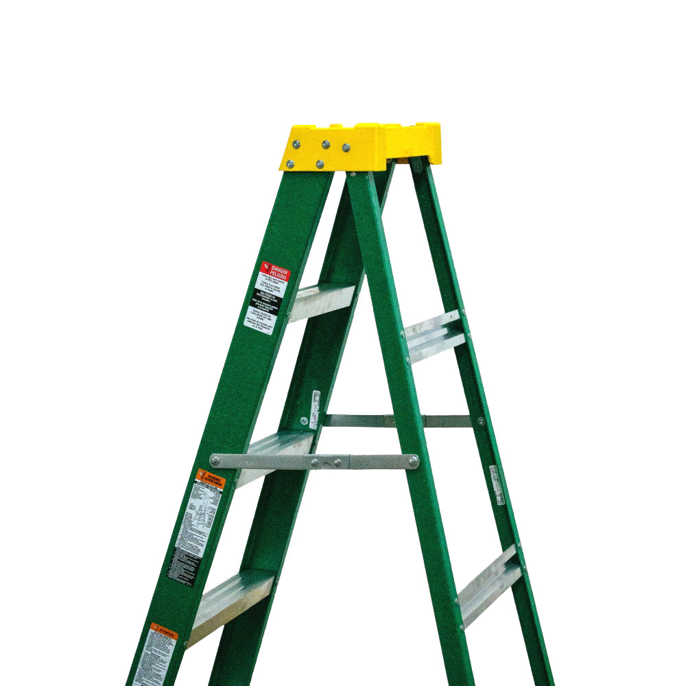 Escalera de Tijera Akron 77-88 | De Fibra de Vidrio | Altura 1.44m | 4 Peldaños | Uso Profesional (Tipo II)