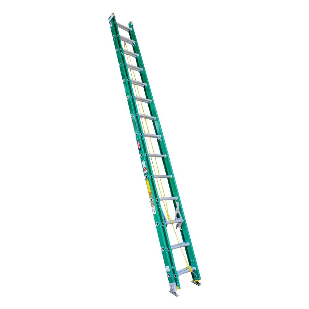 Escalera De Extensión Akron 77-98 | Fibra De Vidrio | 4.27m A 7.62m | 28 Escalones | Uso Profesional | Tipo ll | Capacidad De Carga 175kg