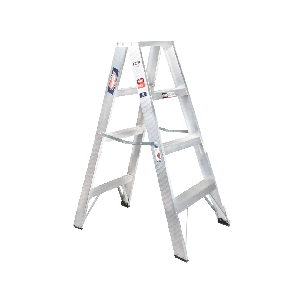 Escalera De Tijera Doble Akron 78-03 | De Aluminio | 1.22m | 6 Escalones | Uso Profesional | Tipo ll | Capacidad de Carga 175kg