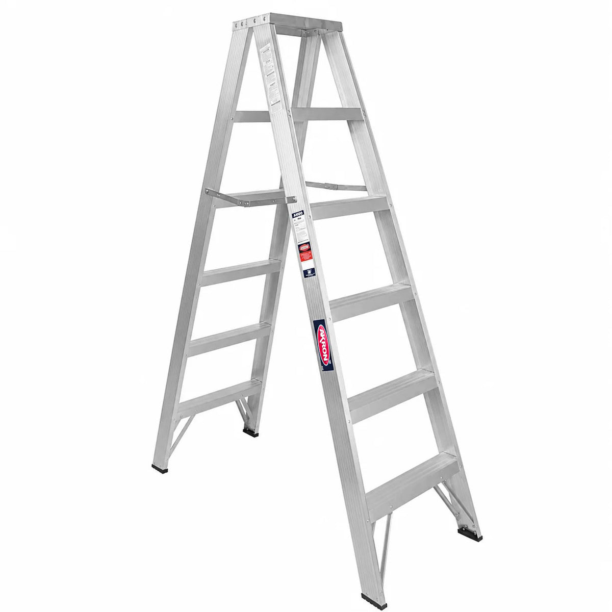 Escalera De Tijera Doble Akron 78-05 | De Aluminio | 1.83m | 10 Escalones | Uso Profesional | Tipo ll | Capacidad de Carga 175kg