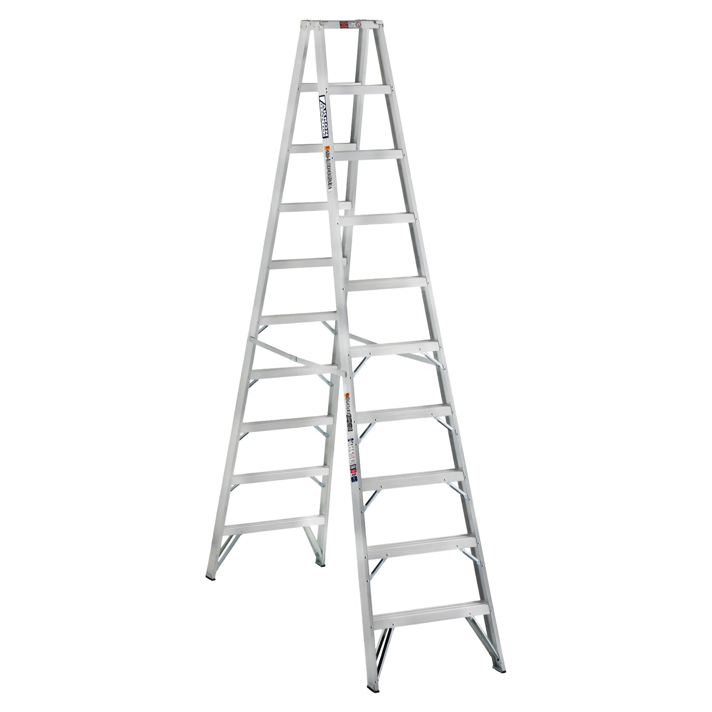 Escalera De Tijera  Doble Akron 78-09 | De Aluminio | 3.05m | 18 Escalones | Uso Profesional | Tipo ll | Capacidad de Carga 175kg