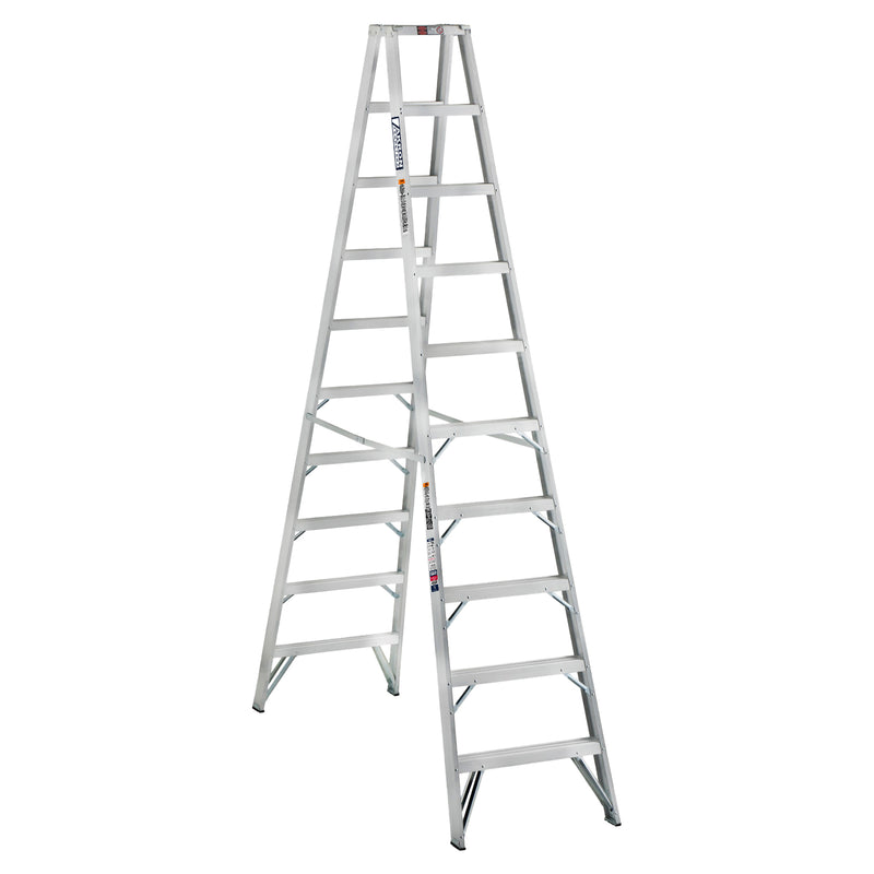 Escalera De Tijera  Doble Akron 78-09 | De Aluminio | 3.05m | 18 Escalones | Uso Profesional | Tipo ll | Capacidad de Carga 175kg