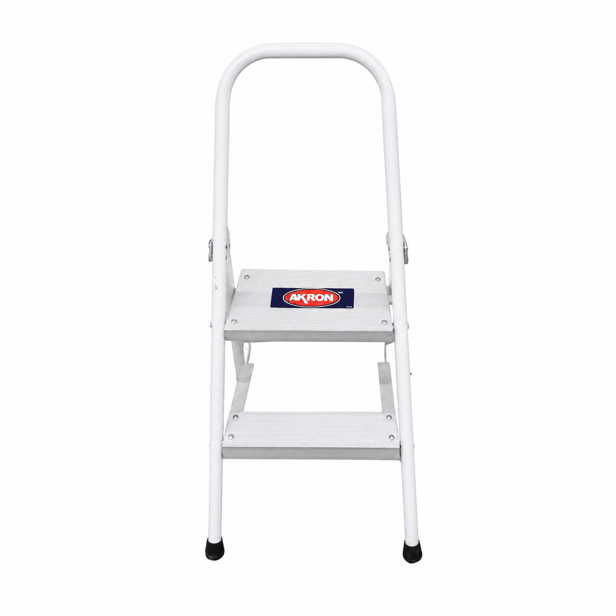 Escalera Taburete Akron 78-38 | De Aluminio | Altura 1.15m | 2 Peldaños | Uso Comercial (Tipo III) color Blanco