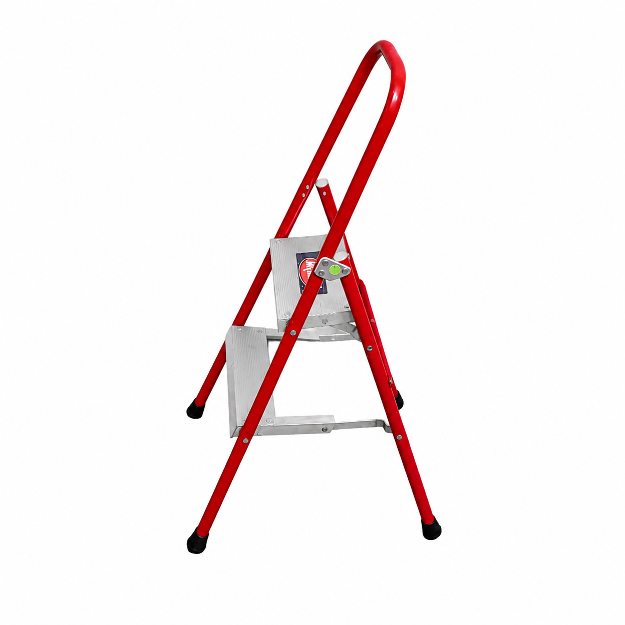 Escalera Taburete Akron 79-06R | De Aluminio | Altura 1.15m | 2 Peldaños | Uso Comercial (Tipo III) color Rojo