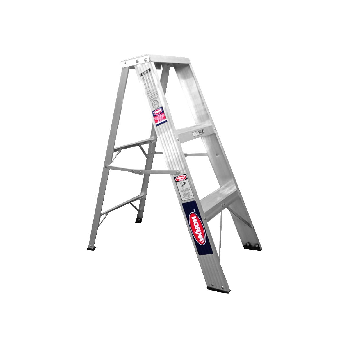 Escalera De Tijera Akron 79-12 | De Aluminio | 0.91m | 2 Escalones | Uso Comercial | Tipo lll | Capacidad de Carga 150kg