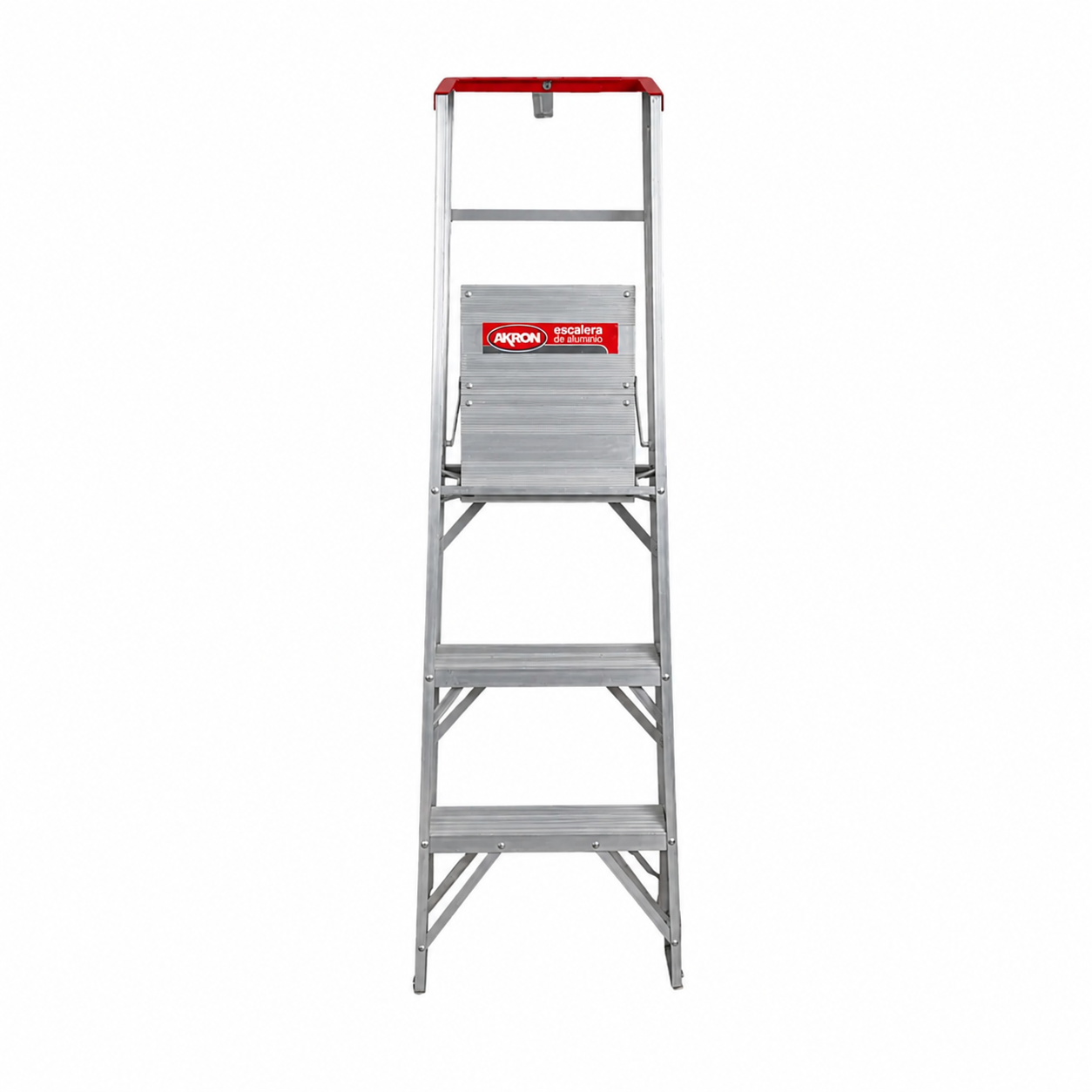 Escalera de Plataforma Plegable Akron 79-28 | De Aluminio | Altura 0.86m | 2 Peldaños | Uso Profesional (Tipo II) con Porta Herramientas