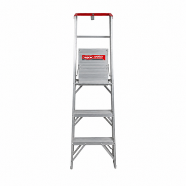 Escalera de Plataforma Plegable Akron 79-28 | De Aluminio | Altura 0.86m | 2 Peldaños | Uso Profesional (Tipo II) con Porta Herramientas
