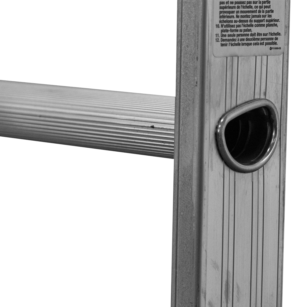 Escalera Recta Akron 79-33 | De Aluminio | Tubular | 2.44m | 8 Escalones | Uso Profesional | Tipo ll | Capacidad De Carga 175kg