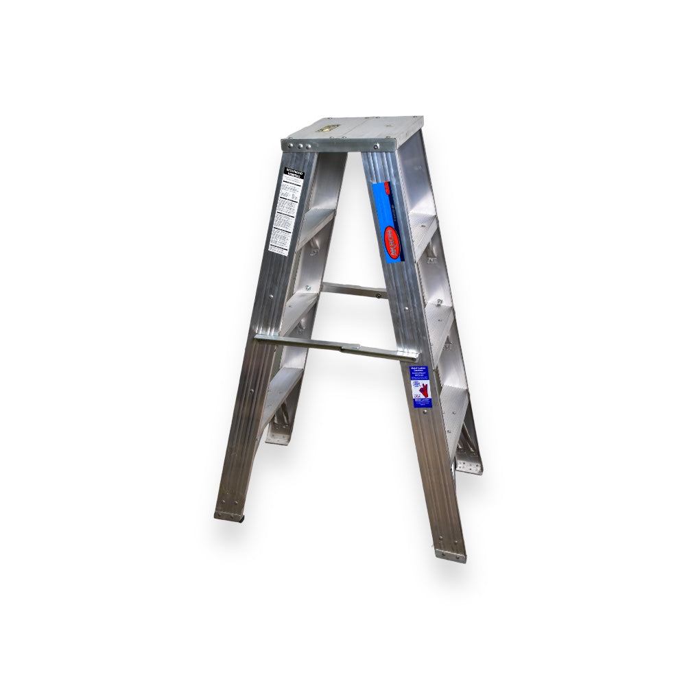 Escalera De Tijera Doble Akron 79-43 | De Aluminio | 1.22m | 6 Escalones | Uso Industrial | Tipo l | Capacidad De Carga 200kg