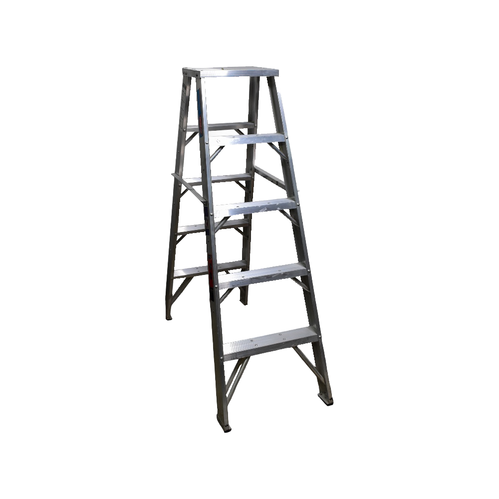 Escalera De Tijera Doble Akron 79-44 | De Aluminio | 1.52m | 8 Escalones | Uso Industrial | Tipo l | Capacidad De Carga 200kg