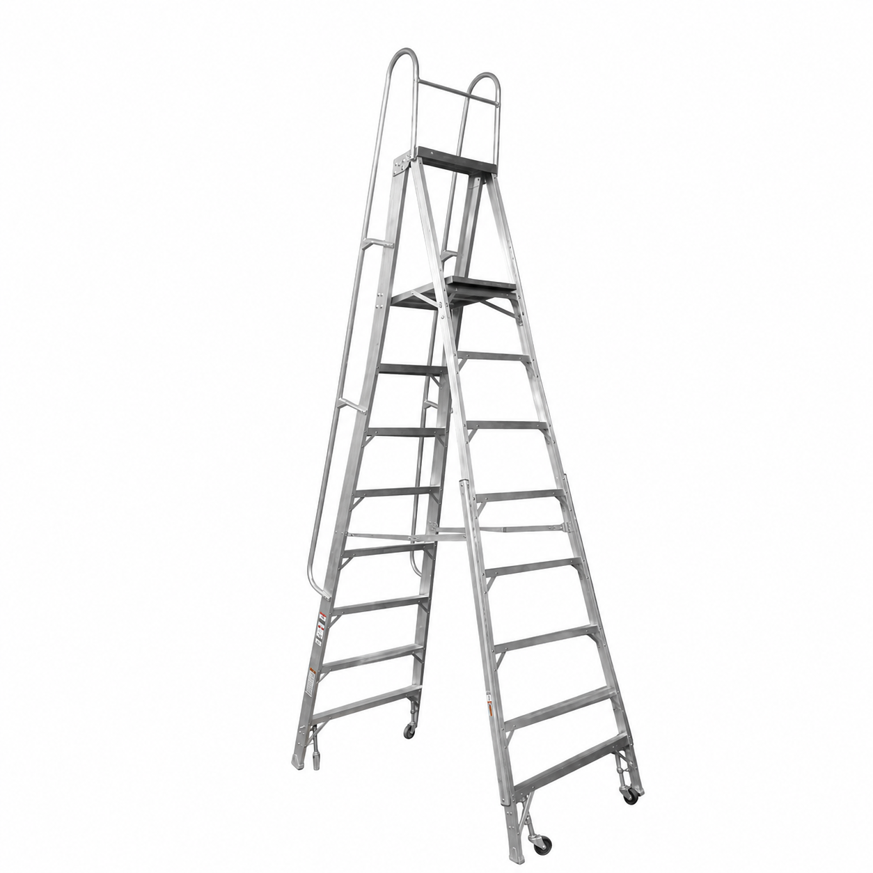 Escalera De Plataforma Rodante Akron 80-101 | De Aluminio | Altura a Plataforma 2.29m | 7 Escalones | Uso Industrial Pesado | Tipo lA | Capacidad De Carga 225kg