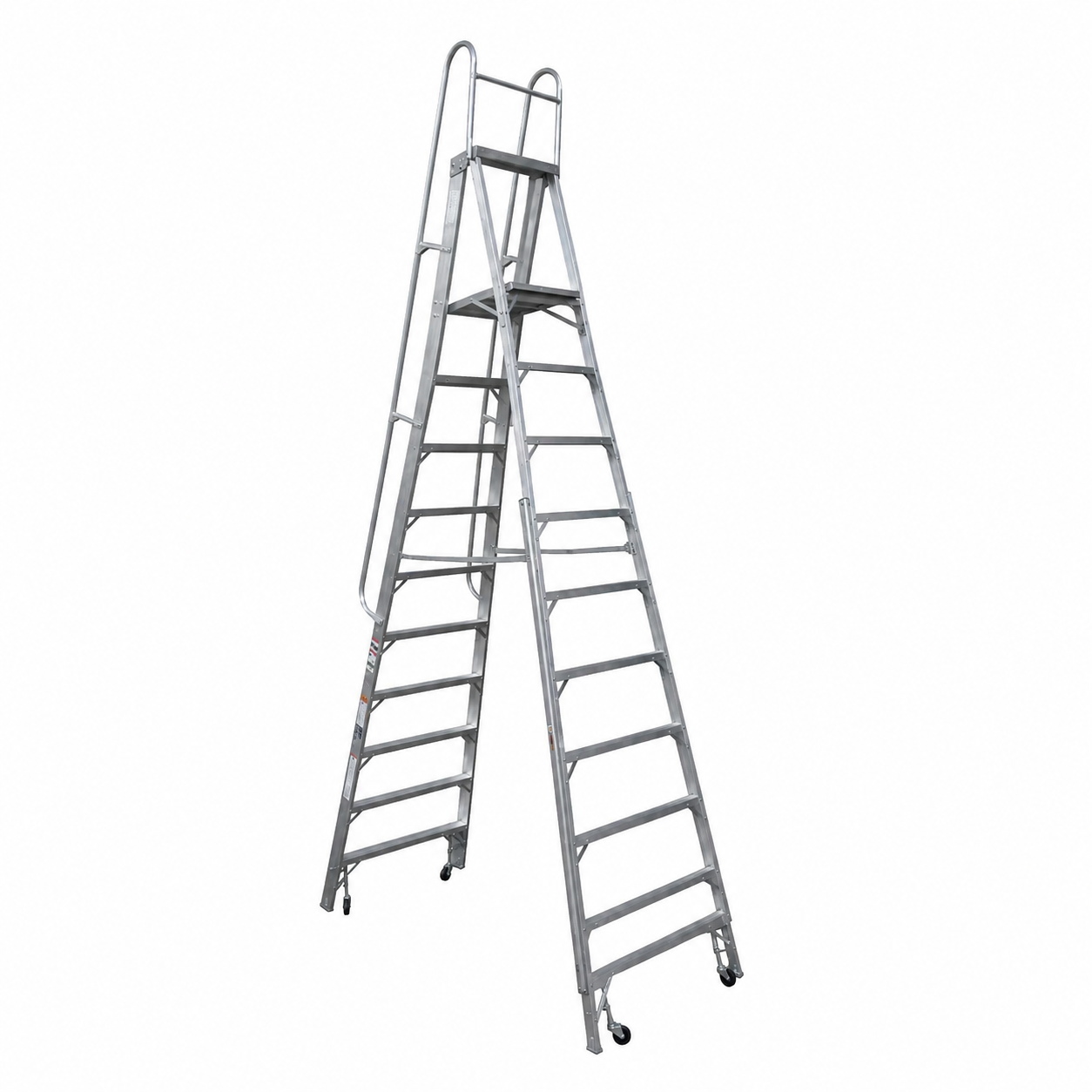 Escalera De Plataforma Rodante Akron 80-102 | De Aluminio | Altura a Plataforma 2.87m | 9 Escalones | Uso Industrial Pesado | Tipo lA | Capacidad De Carga 225kg
