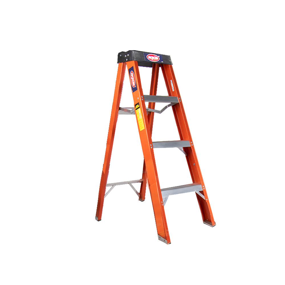 Escalera De Tijera Akron 80-91 | De Fibra de Vidrio | 1.22m | 3 Escalones | Uso Industrial Pesado | Tipo lA | Capacidad de Carga 225kg