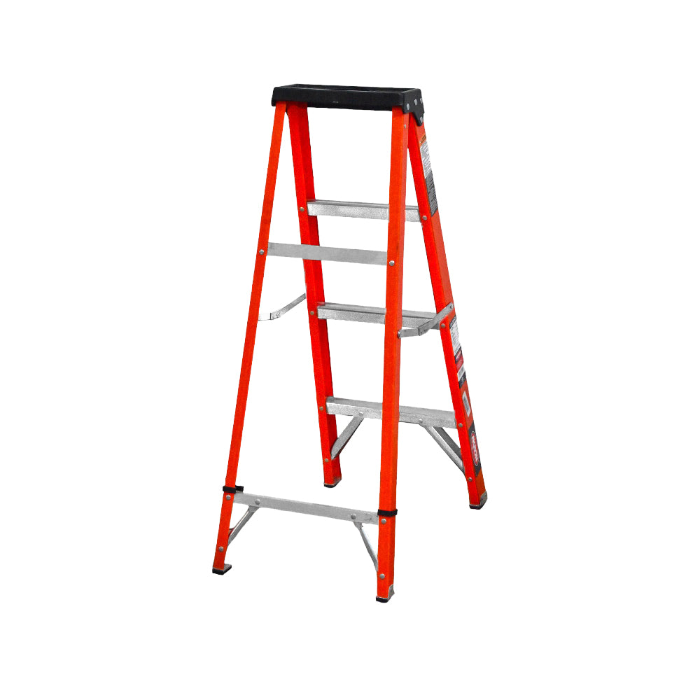 Escalera De Tijera Akron 80-91 | De Fibra de Vidrio | 1.22m | 3 Escalones | Uso Industrial Pesado | Tipo lA | Capacidad de Carga 225kg