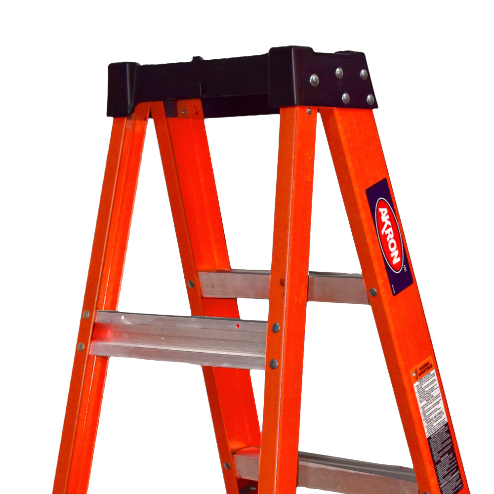 Escalera De Tijera Akron 80-93 | De Fibra de Vidrio | 1.83m | 5 Escalones | Uso Industrial Pesado | Tipo lA | Capacidad de Carga 225kg