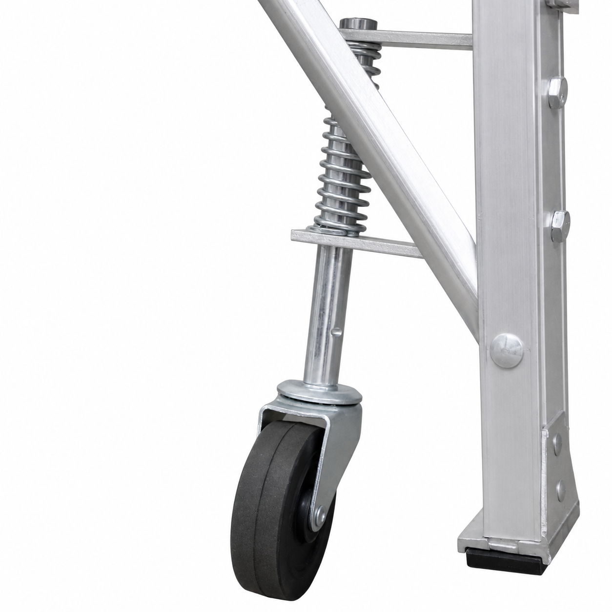 Escalera De Plataforma Rodante Akron 80-99 | De Aluminio | Altura a Plataforma 1.15m | 3 Escalones | Uso Industrial Pesado | Tipo lA | Capacidad De Carga 225kg