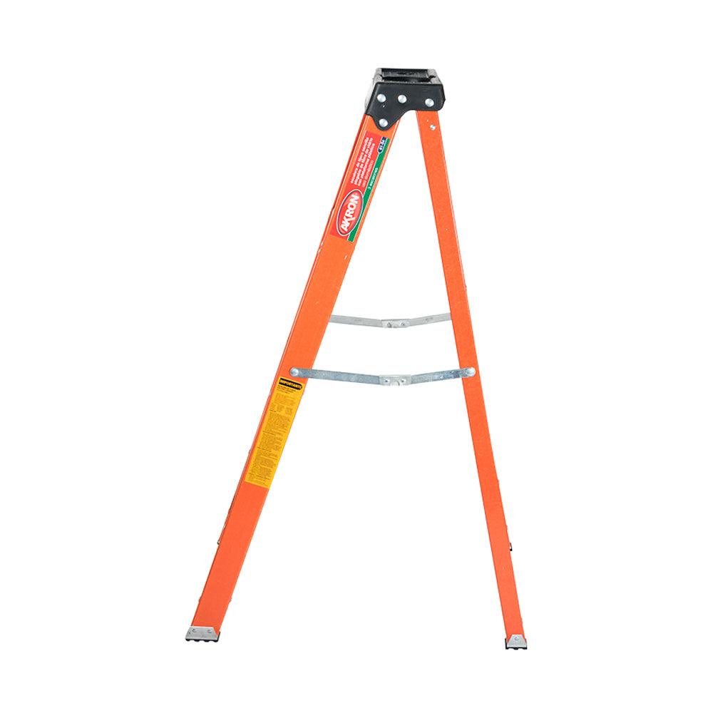 Escalera De Tijera Akron 81-54 | De Fibra de Vidrio | 1.22m | 3 Escalones | Uso Doméstico | Capacidad De Carga 90kg | Plataforma Plástica