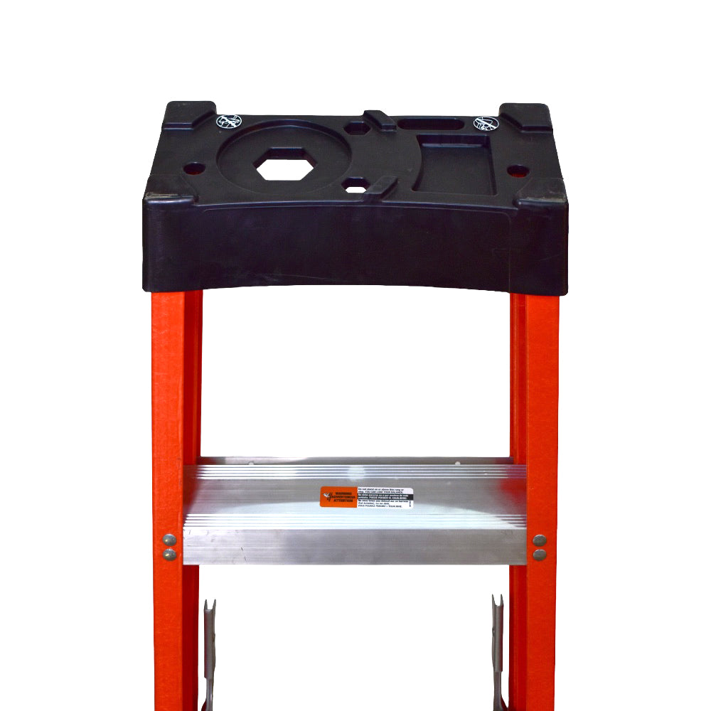 Escalera De tijera Akron 81-56 | De Fibra de Vidrio | 1.83m | 5 Escalones | Uso Doméstico | Capacidad De Carga 90kg | Plataforma Plástica