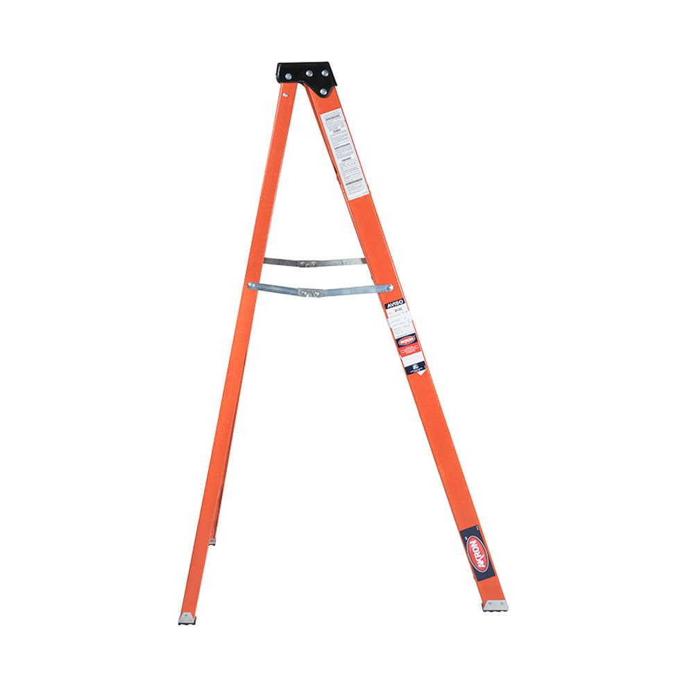 Escalera De Tijera Akron 81-55 | De Fibra de Vidrio | 1.52m | 4 Escalones | Uso Doméstico | Capacidad De Carga 90kg | Plataforma Plástica