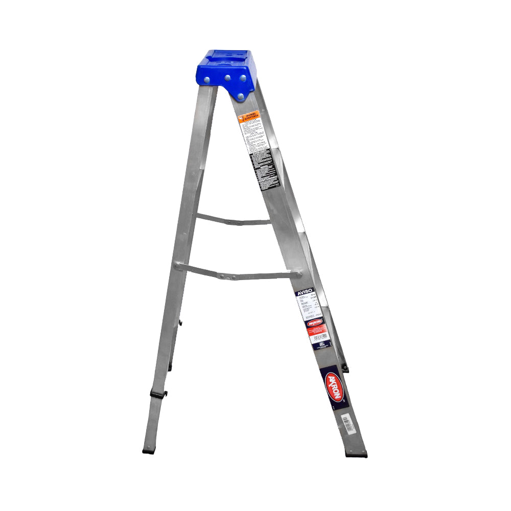 Escalera De Tijera Akron 81-89 | De Aluminio | 1.22m | 3 Escalones | Uso Doméstico | Capacidad De Carga 90kg | Plataforma Plástica