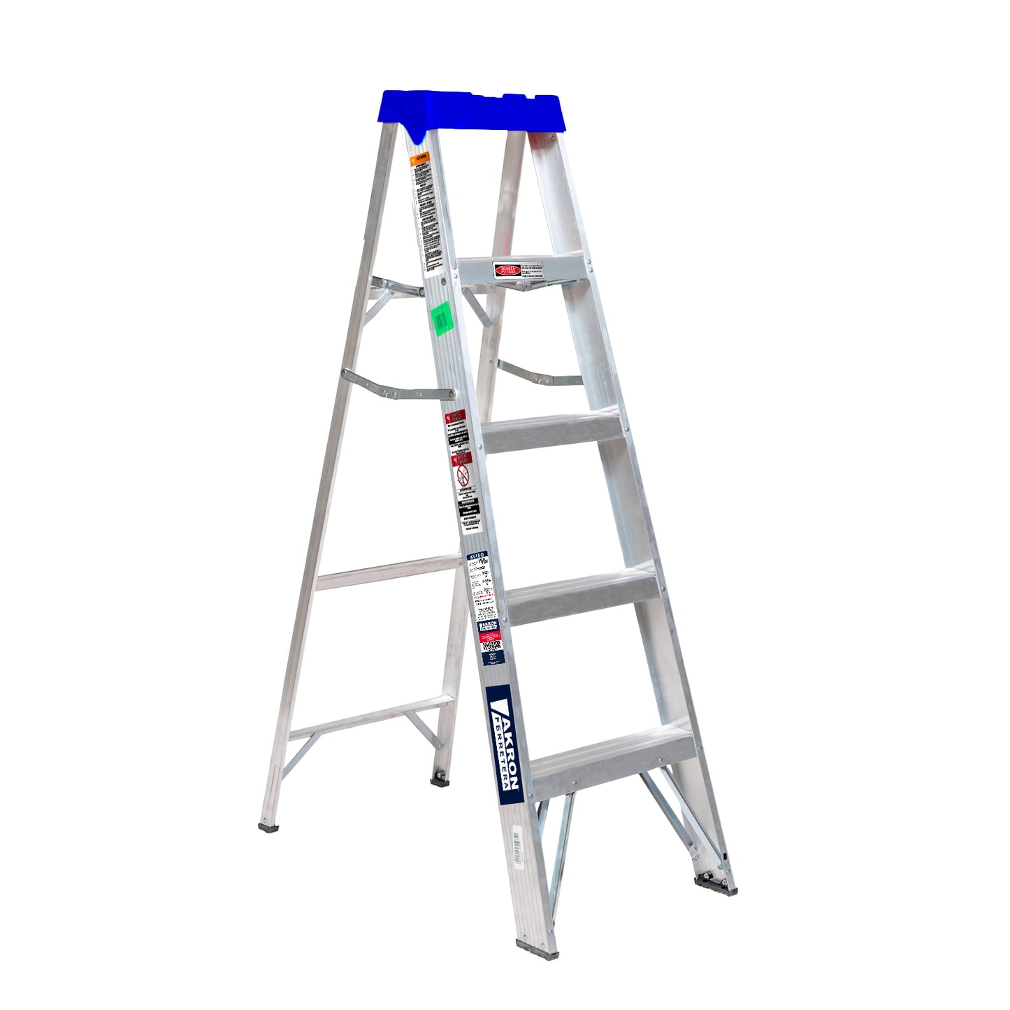 Escalera De Tijera Akron 81-90 | 1.52m | 4 Escalones | Uso Doméstico | Capacidad De carga 90kg | Plataforma Plástica