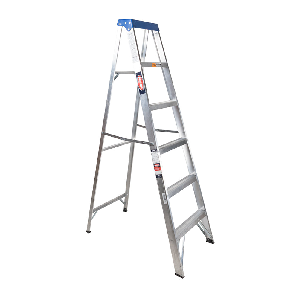 Escalera De Tijera Akron 81-91 | 1.83m | 5 Escalones | Uso Doméstico | Capacidad De Carga 90kg | Plataforma Plástica