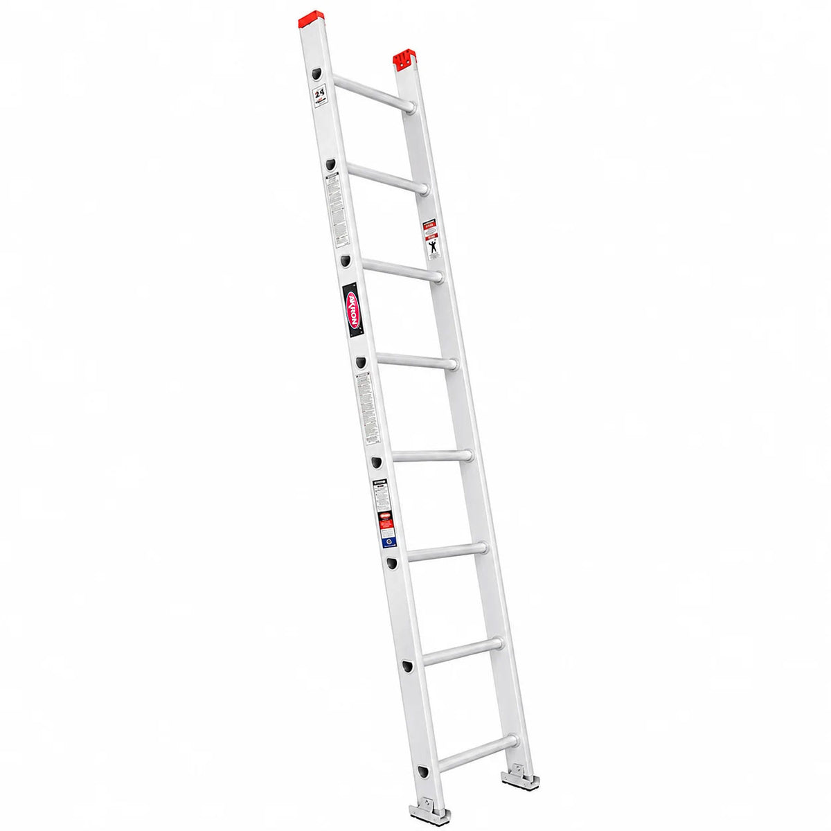 Escalera Recta Akron 81-97 | De Aluminio | De Canal | 2.44m | 8 Escalones | Uso Comercial | Tipo lll | Capacidad de Carga 150kg