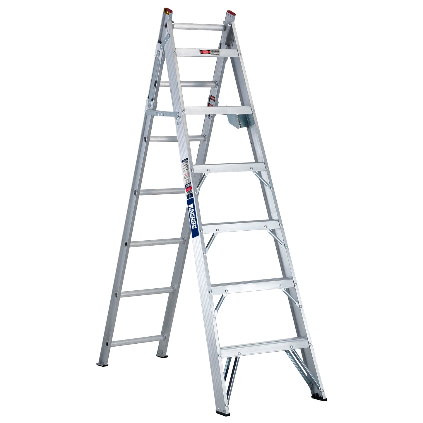 Escalera Convertible Akron 82-05 | De Aluminio | Tijera 1.99m | Extensión 3.30m| 13 Escalones | Uso Comercial | Tipo lll | Capacidad De Carga 150kg