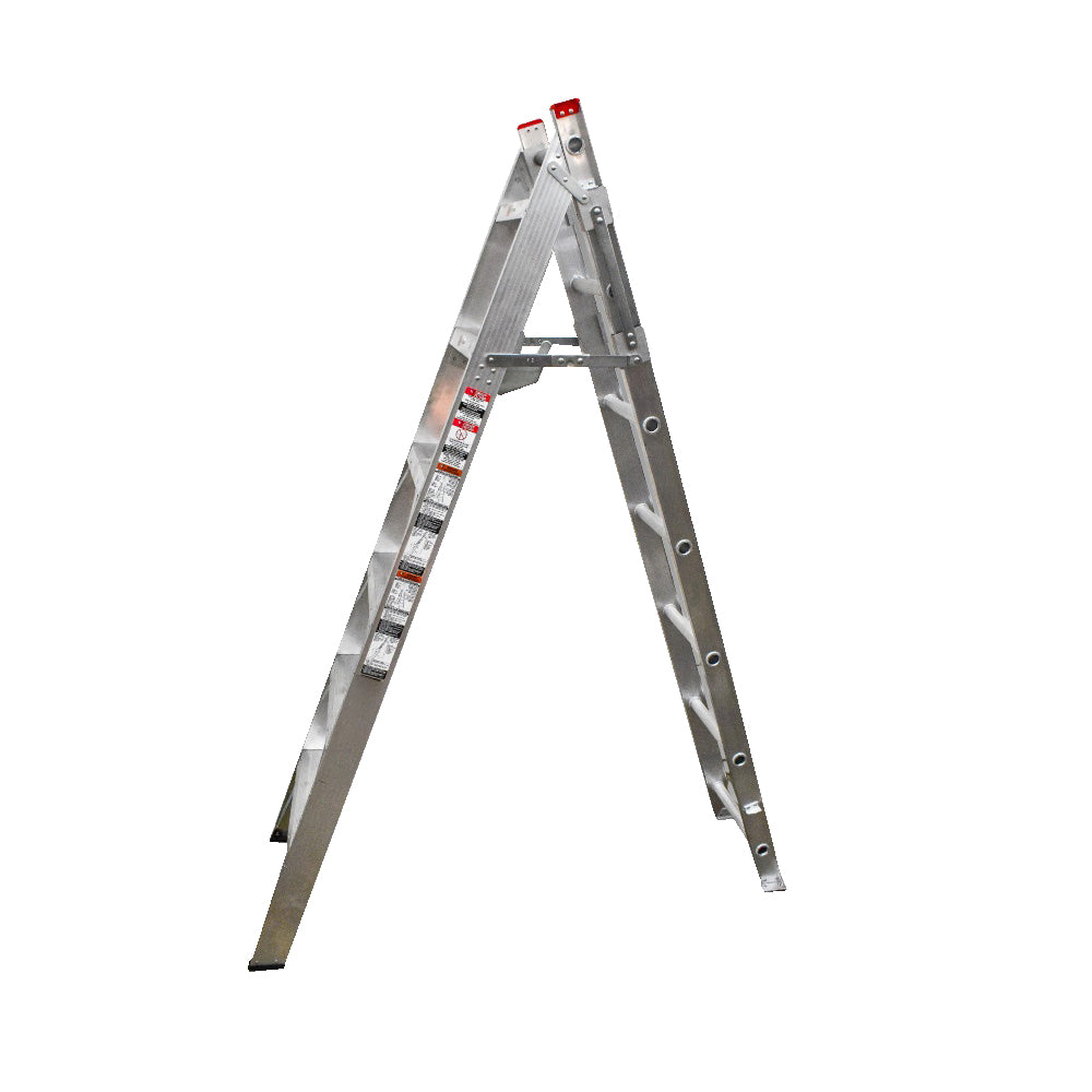 Escalera Convertible Akron 82-05 | De Aluminio | Tijera 1.99m | Extensión 3.30m| 13 Escalones | Uso Comercial | Tipo lll | Capacidad De Carga 150kg