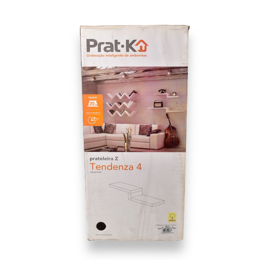 Repisa Z Tendenza 4 - 4x25x100CM - Blanco