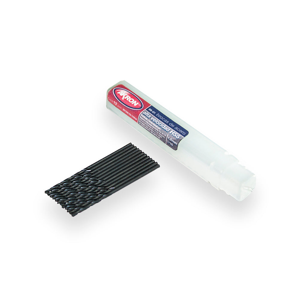 Broca para Acero Alta Velocidad HSS Akron 89-01N | 10 pzas | 1/6"