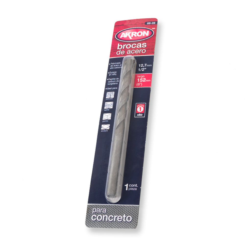 Broca para Concreto Akron 89-28  | 1 pza  | 1/2 x 6"