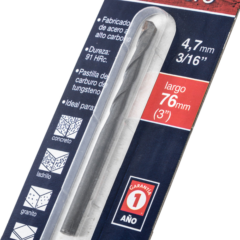 Broca para Concreto Akron 89-39 |1 pza |  3/16 x 3"