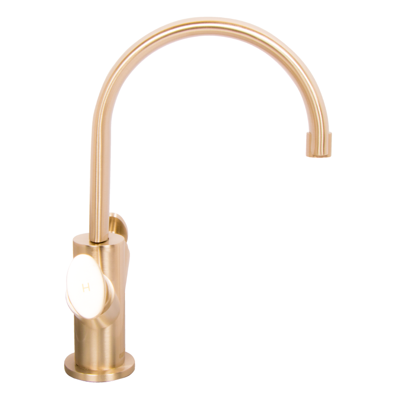 Mezcladora de Monoblock Doble Comando para Lavabo Dorada 8” Mod. Savona - Satín Niquel