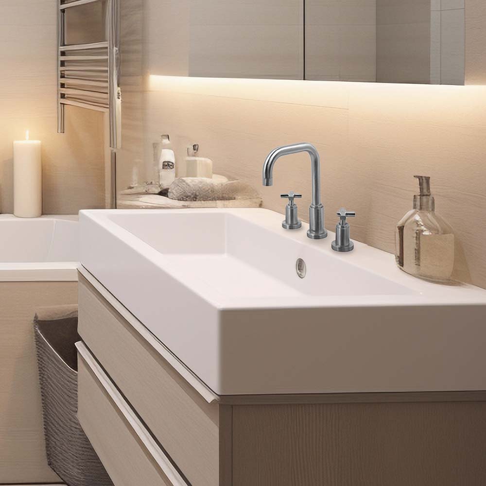 Mezcladora para Lavabo 8” Mod. Benetto - Satín