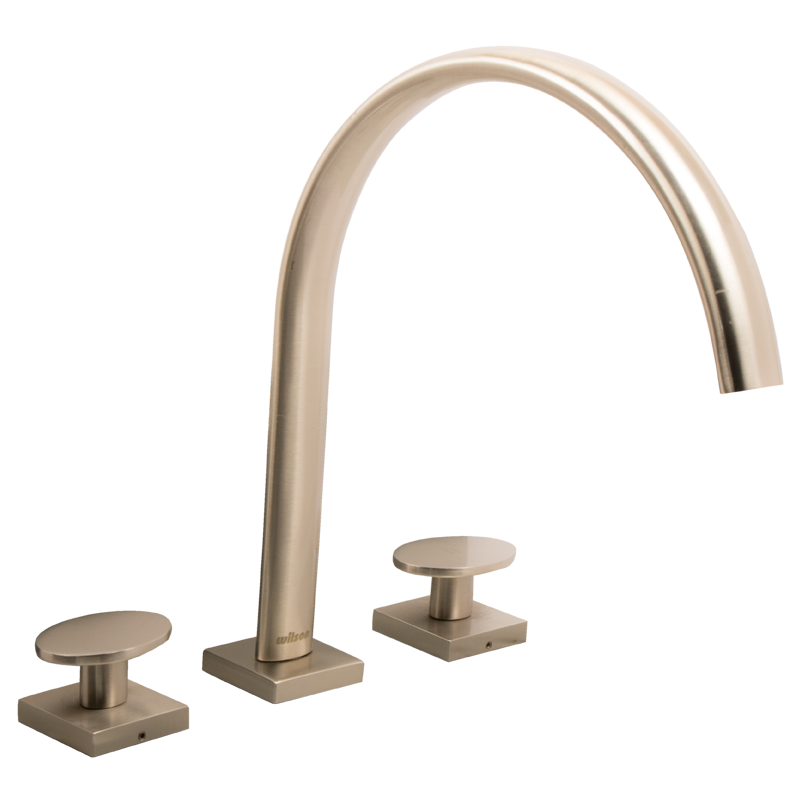 Mezcladora para Lavabo | Wilson | 90-42 | 8" | Mod. Bari | Satín Niquel