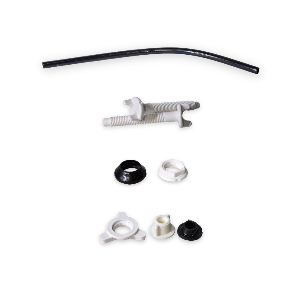 Herraje para Sanitario Akron 9400|  Altura 8”| Salida 2”| Palanca Blanca Sin Esponjoso